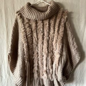 Cozy Tan Fur Knit Sweater